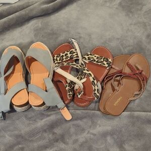 Sonoma Blue and Brown Sandals Minimalist Design